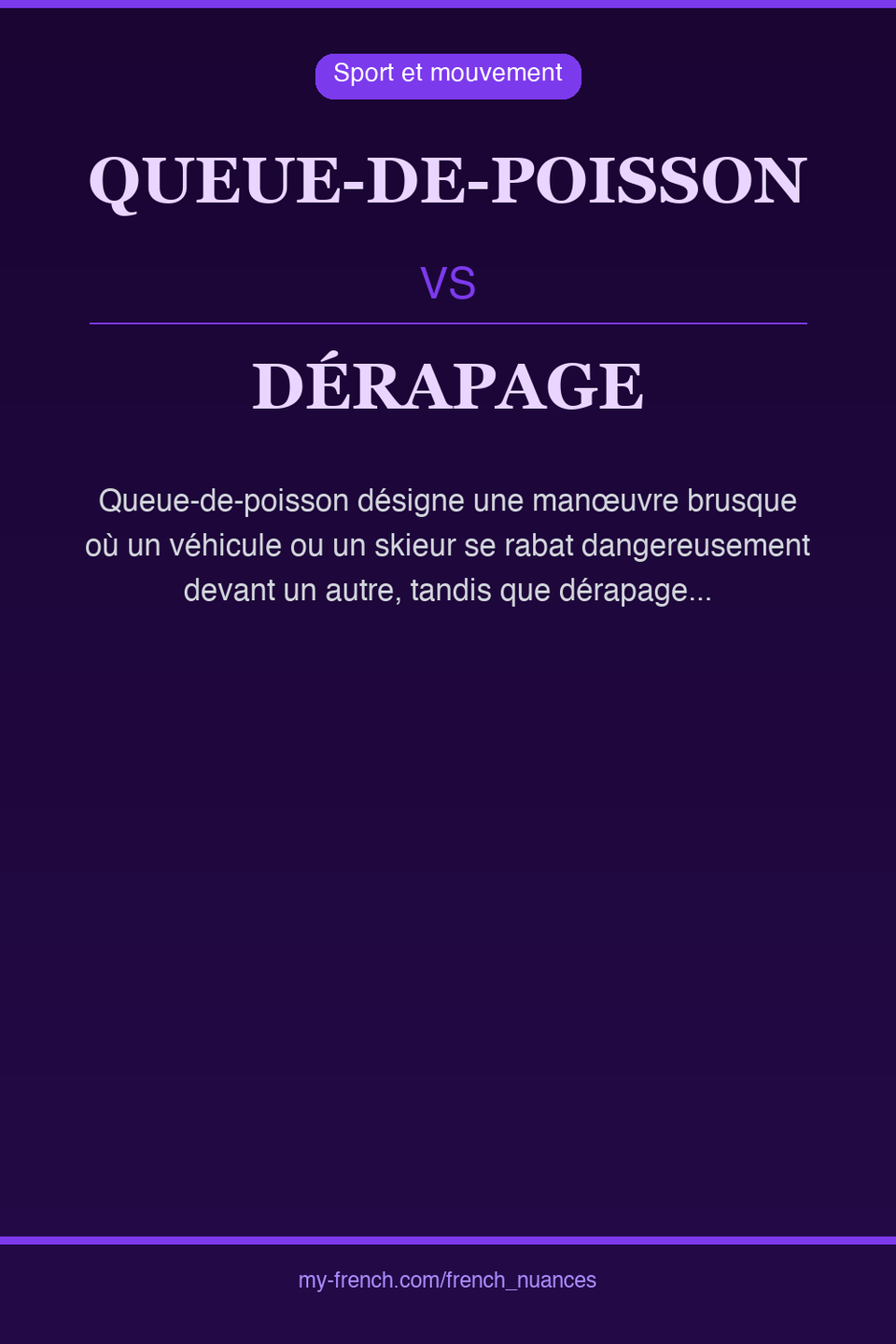 queue-de-poisson vs dérapage : quelle nuance ?