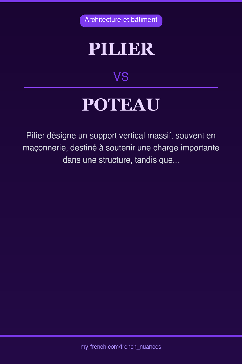 pilier vs poteau : quelle nuance ?