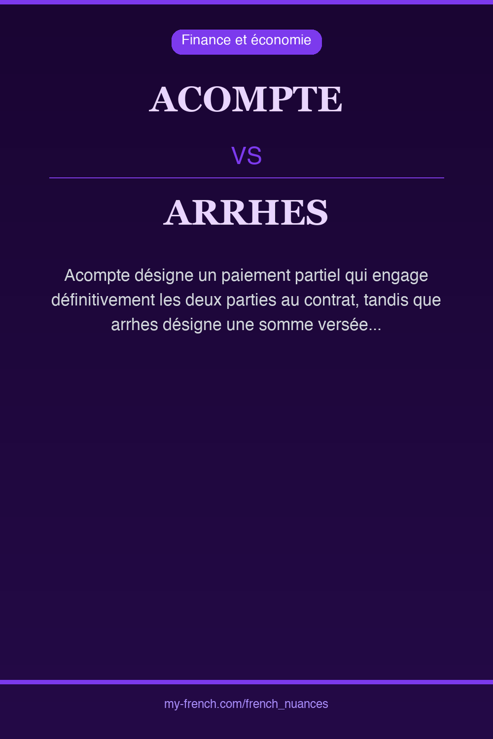 acompte vs arrhes : quelle nuance ?