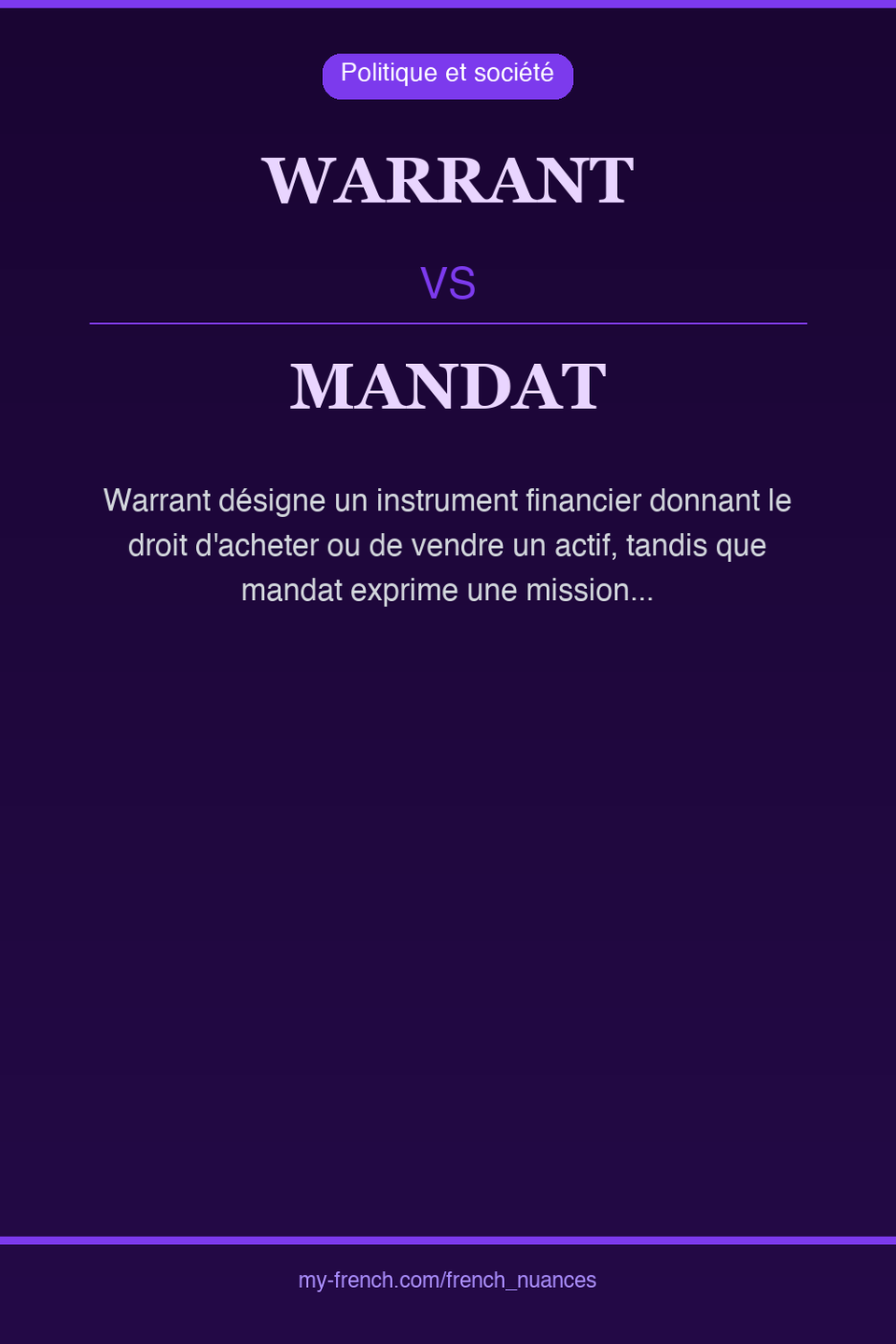 warrant vs mandat : quelle nuance ?