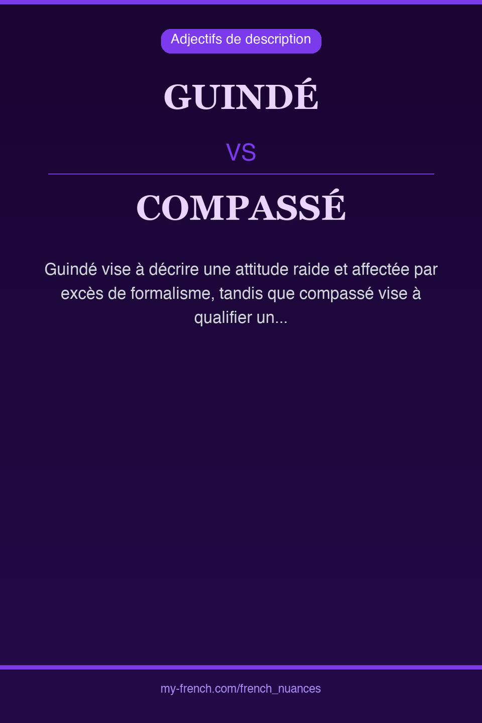 guindé vs compassé : quelle nuance ?
