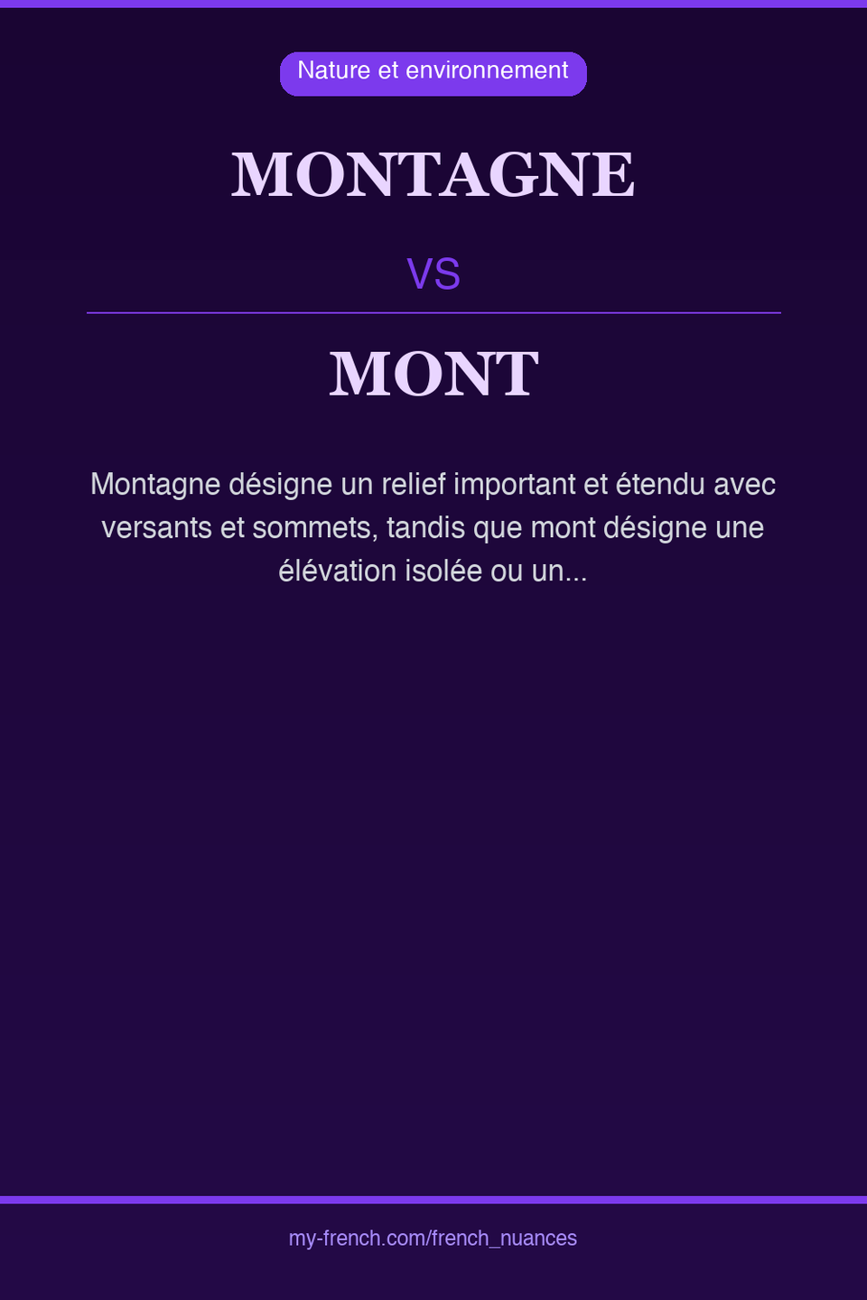 montagne vs mont : quelle nuance ?