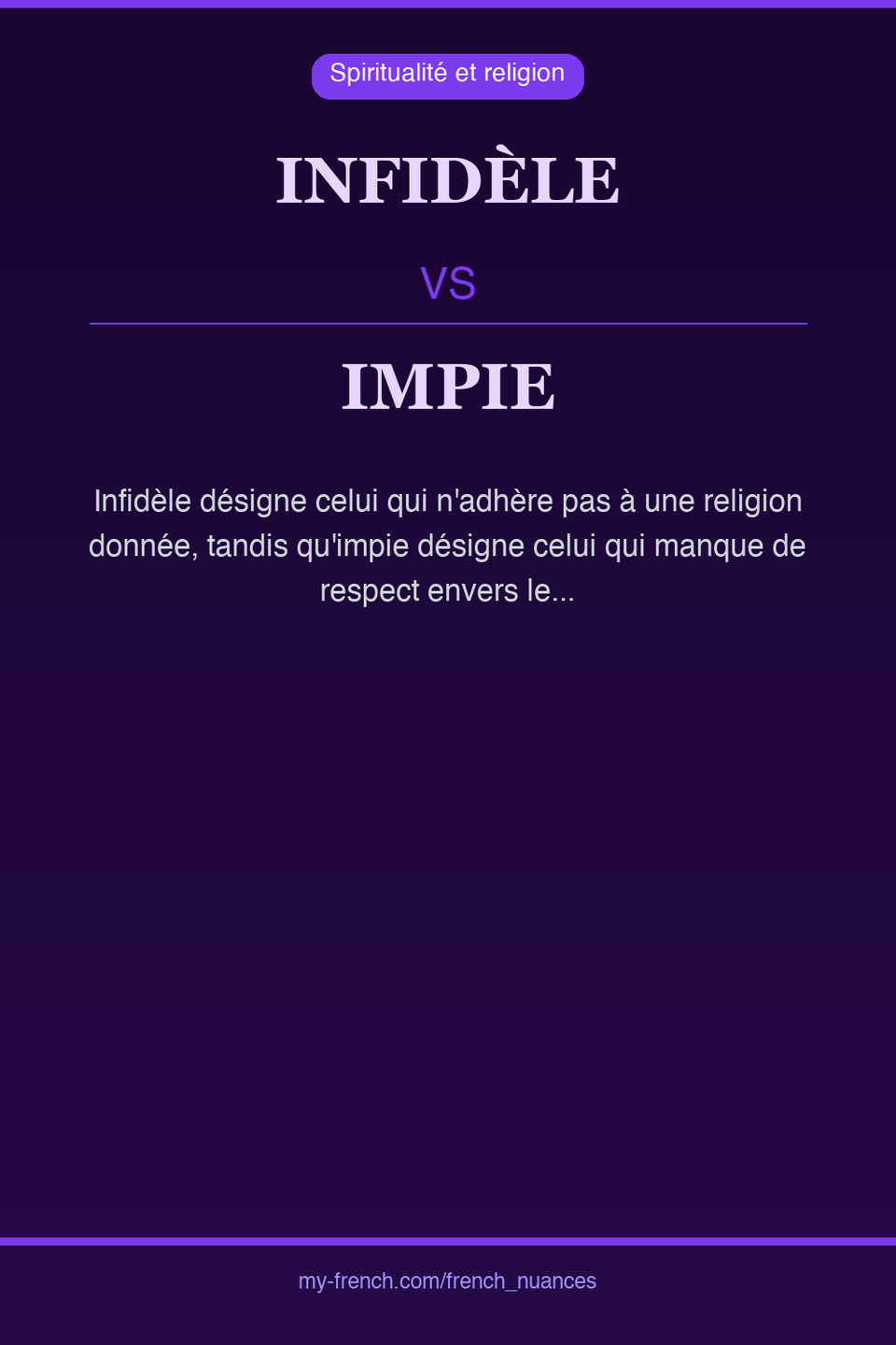 infidèle vs impie : quelle nuance ?
