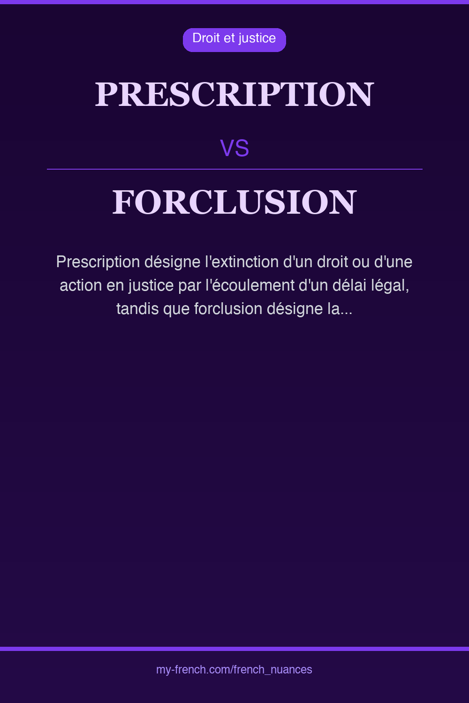 prescription vs forclusion : quelle nuance ?
