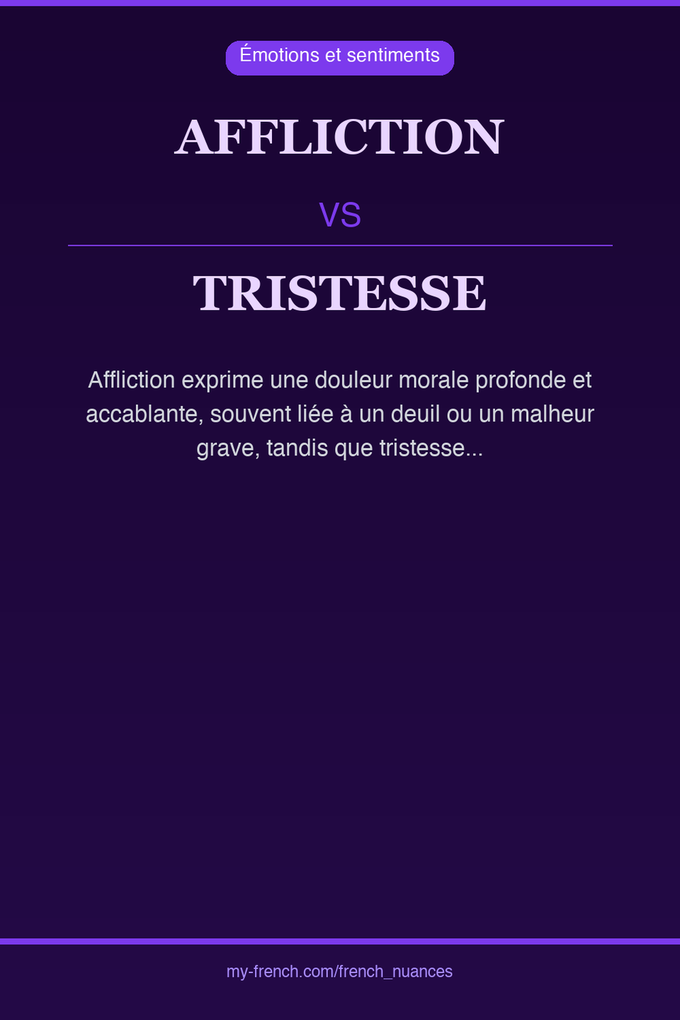 affliction vs tristesse : quelle nuance ?