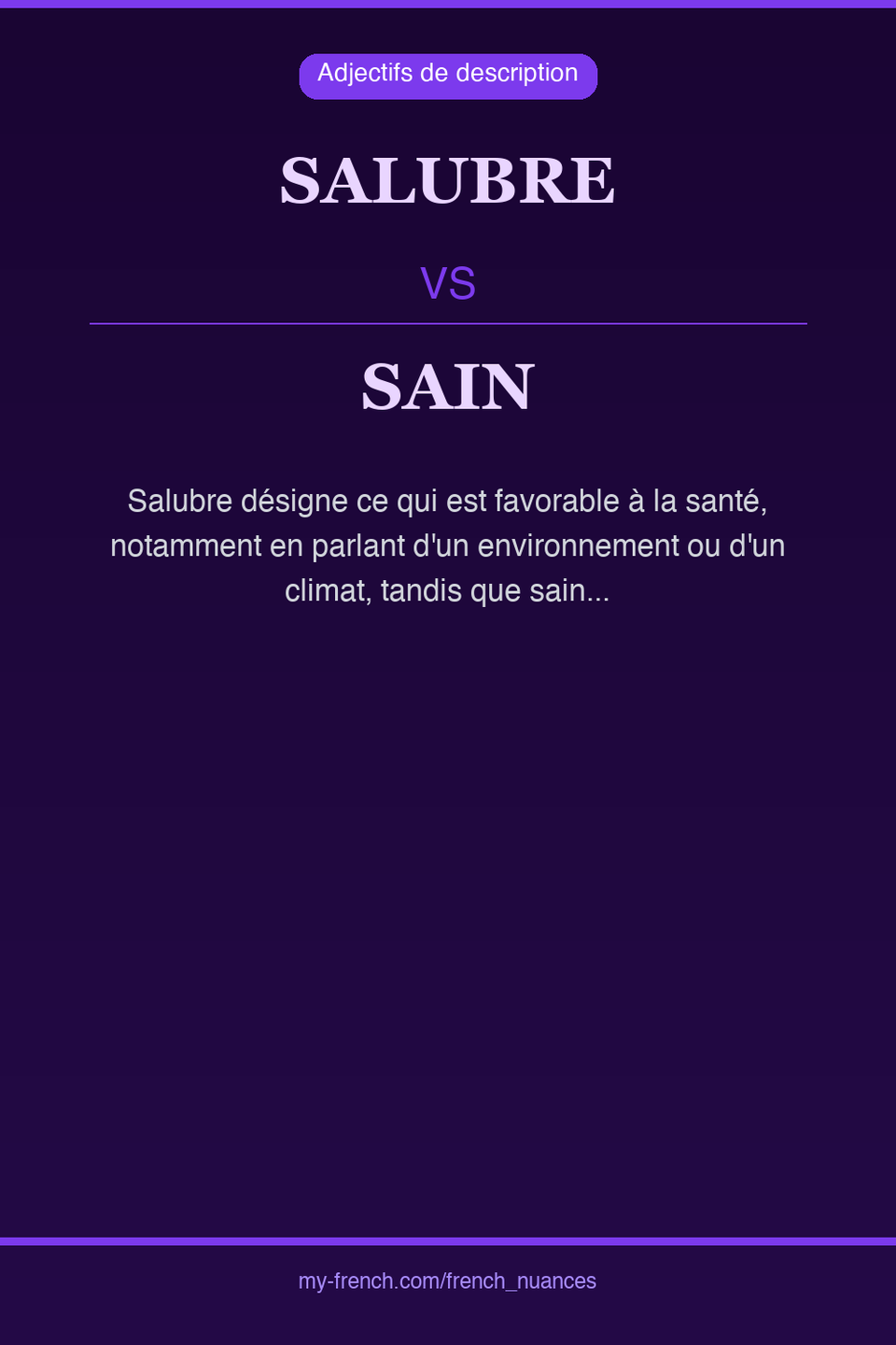 salubre vs sain : quelle nuance ?