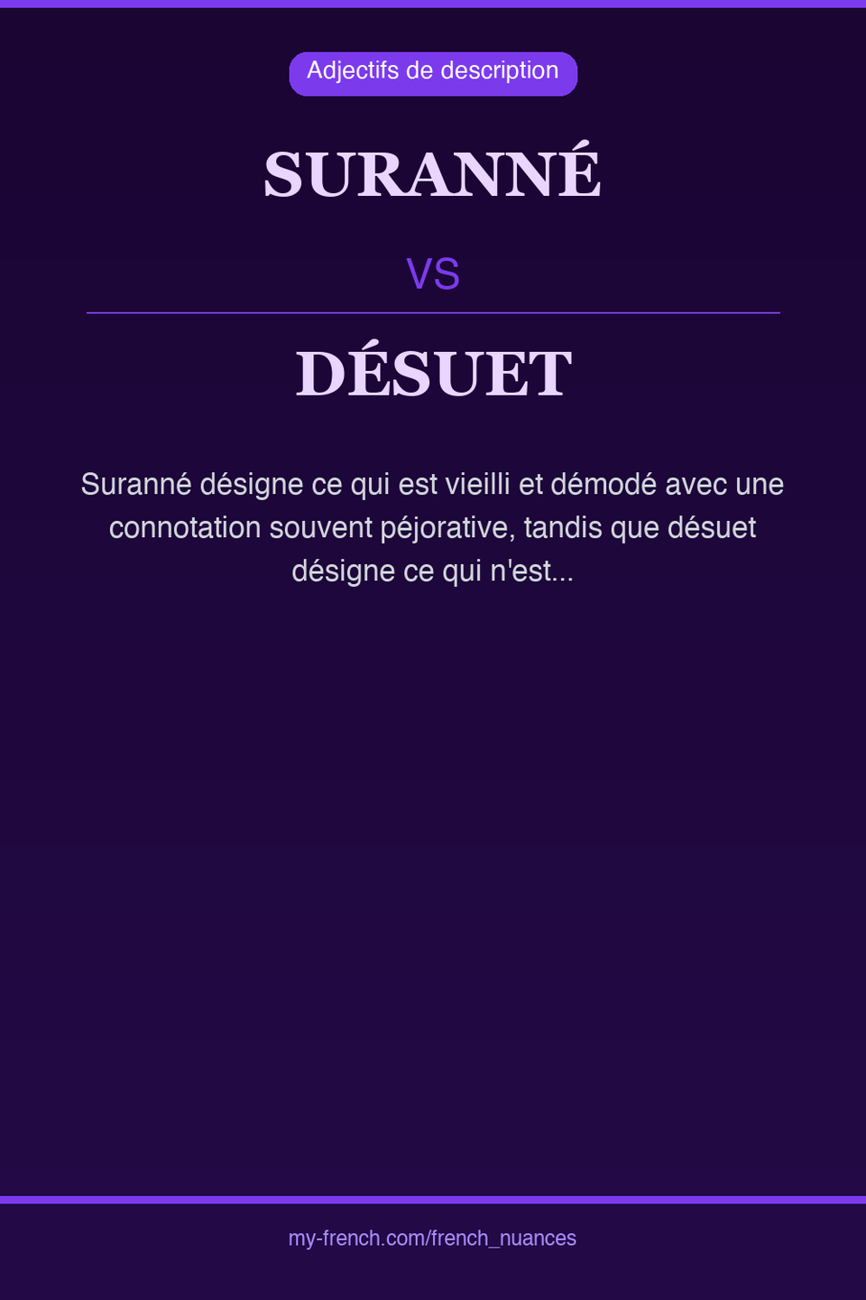 suranné vs désuet : quelle nuance ?