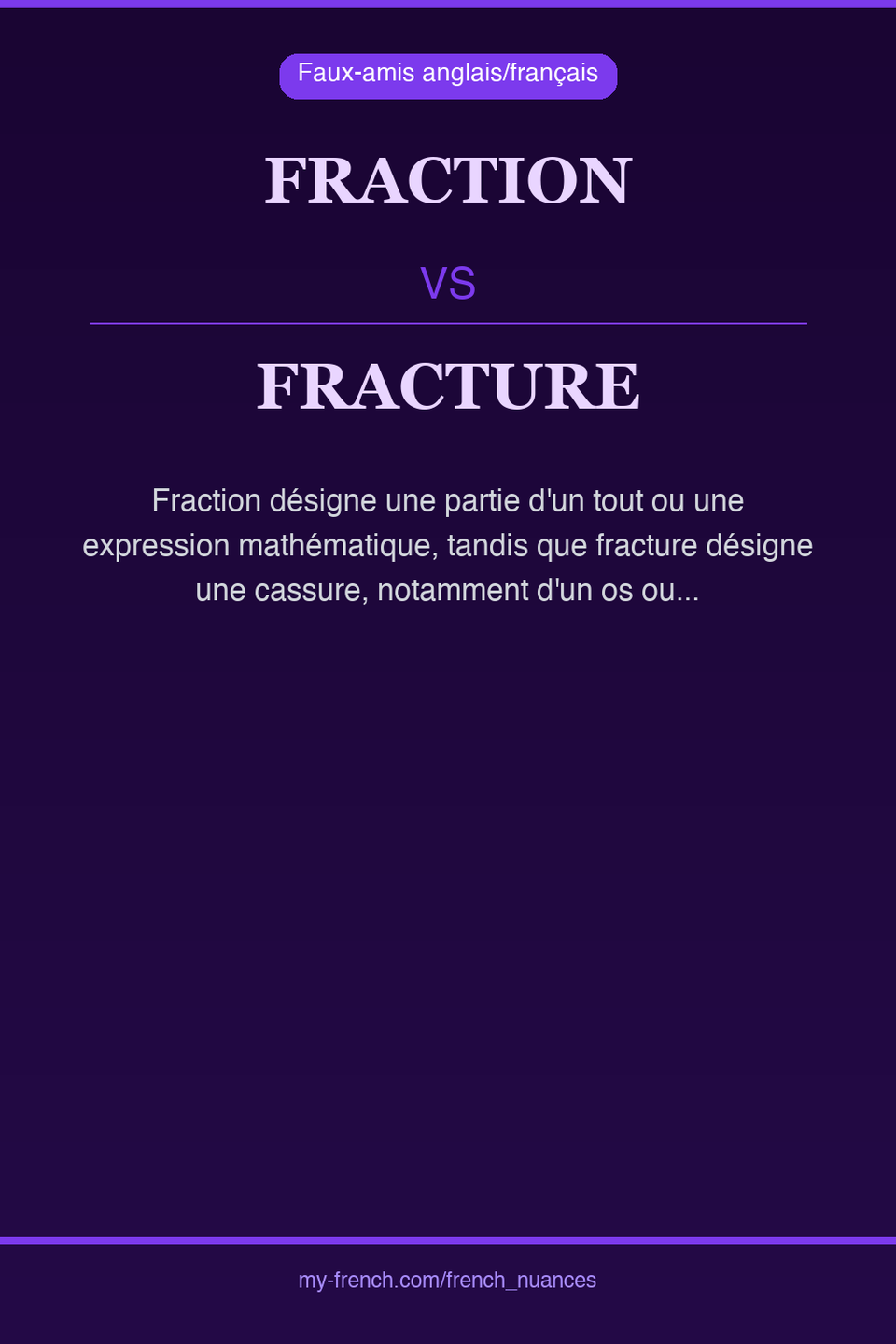 fraction vs fracture : quelle nuance ?