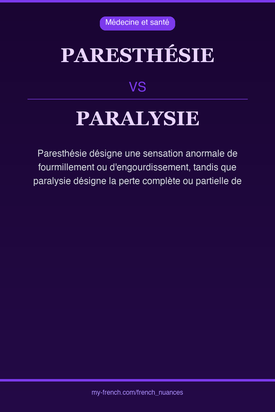 paresthésie vs paralysie : quelle nuance ?