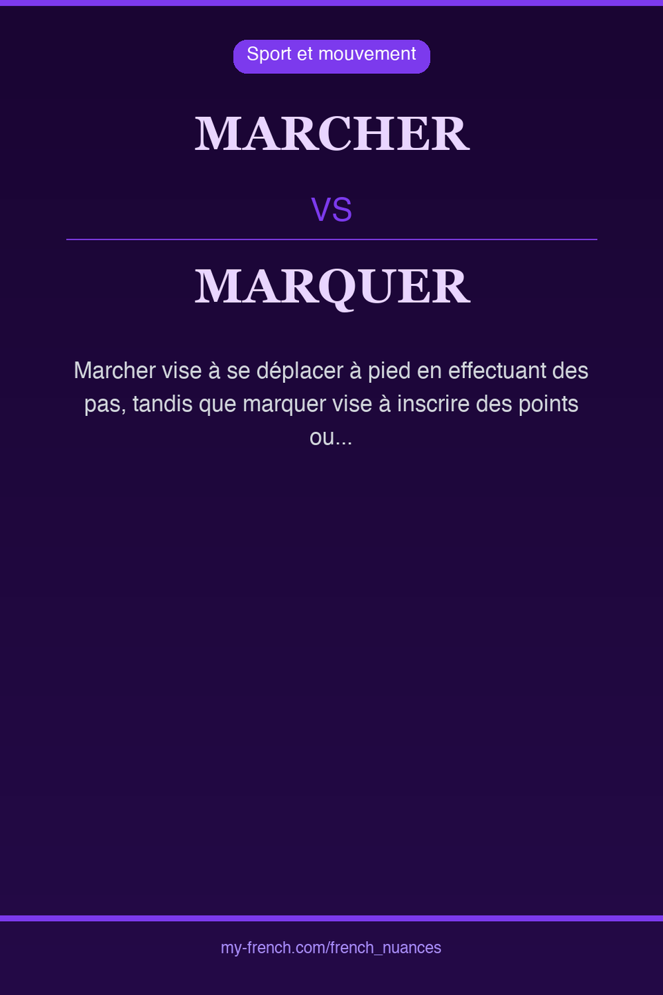 marcher vs marquer : quelle nuance ?