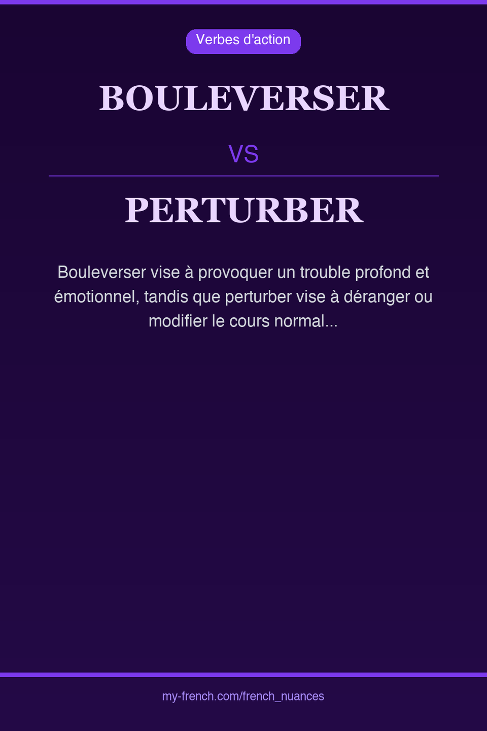 bouleverser vs perturber : quelle nuance ?