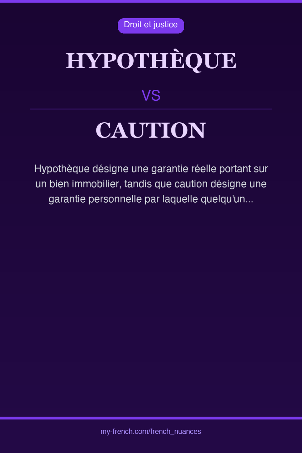 hypothèque vs caution : quelle nuance ?