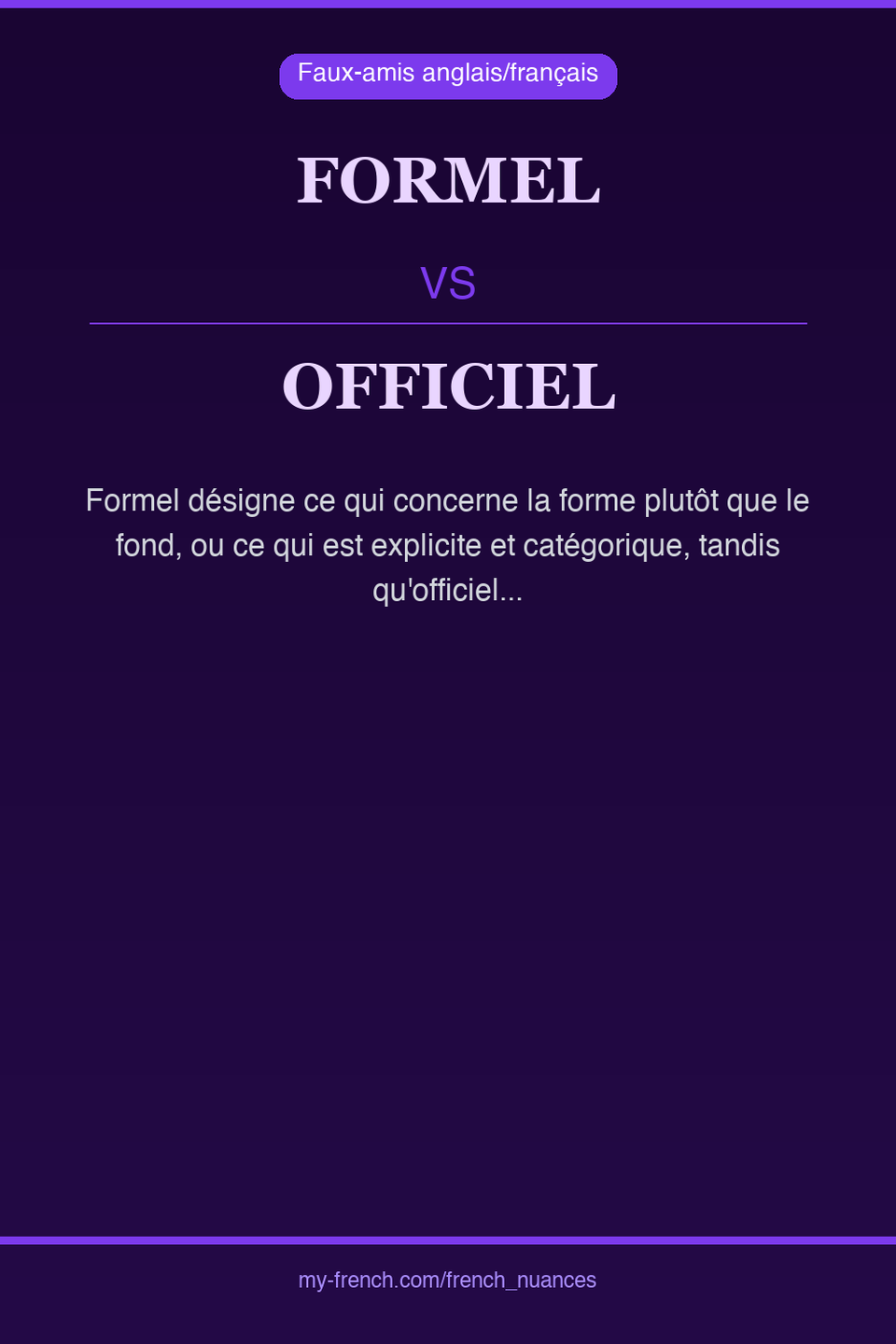 formel vs officiel : quelle nuance ?