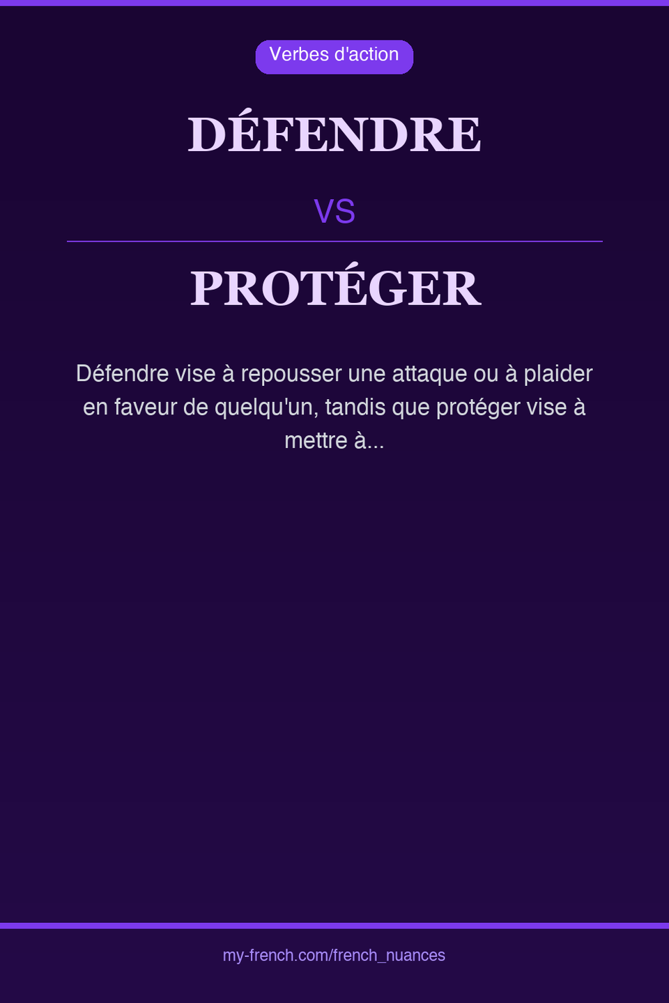 défendre vs protéger : quelle nuance ?
