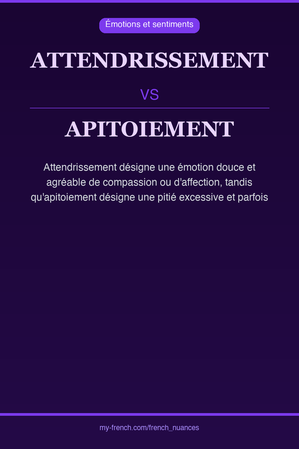 attendrissement vs apitoiement : quelle nuance ?