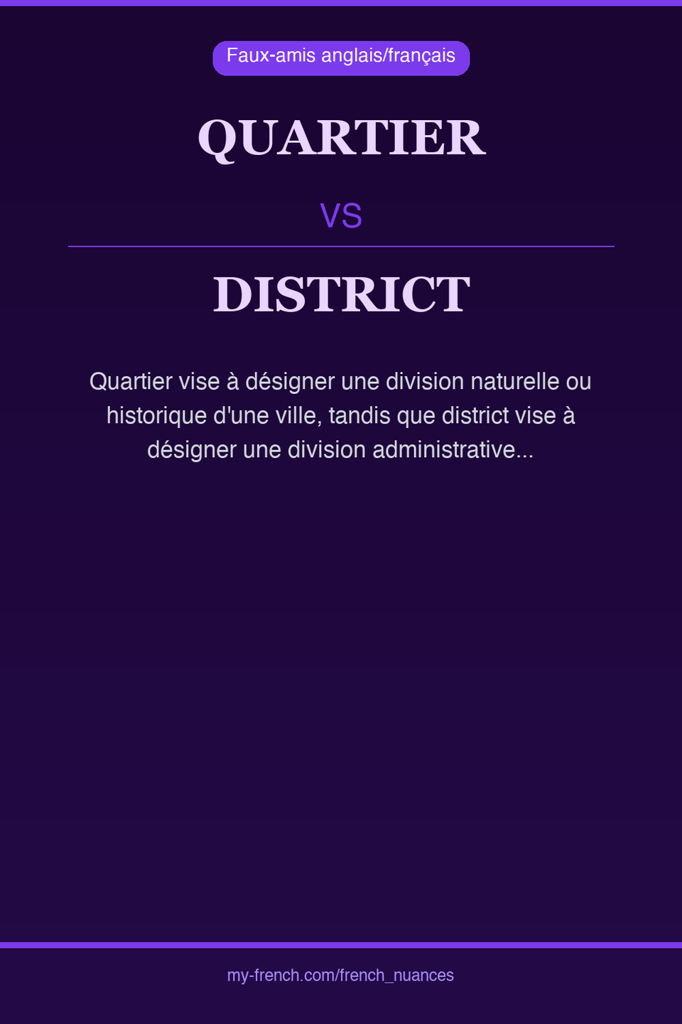 quartier vs district : quelle nuance ?