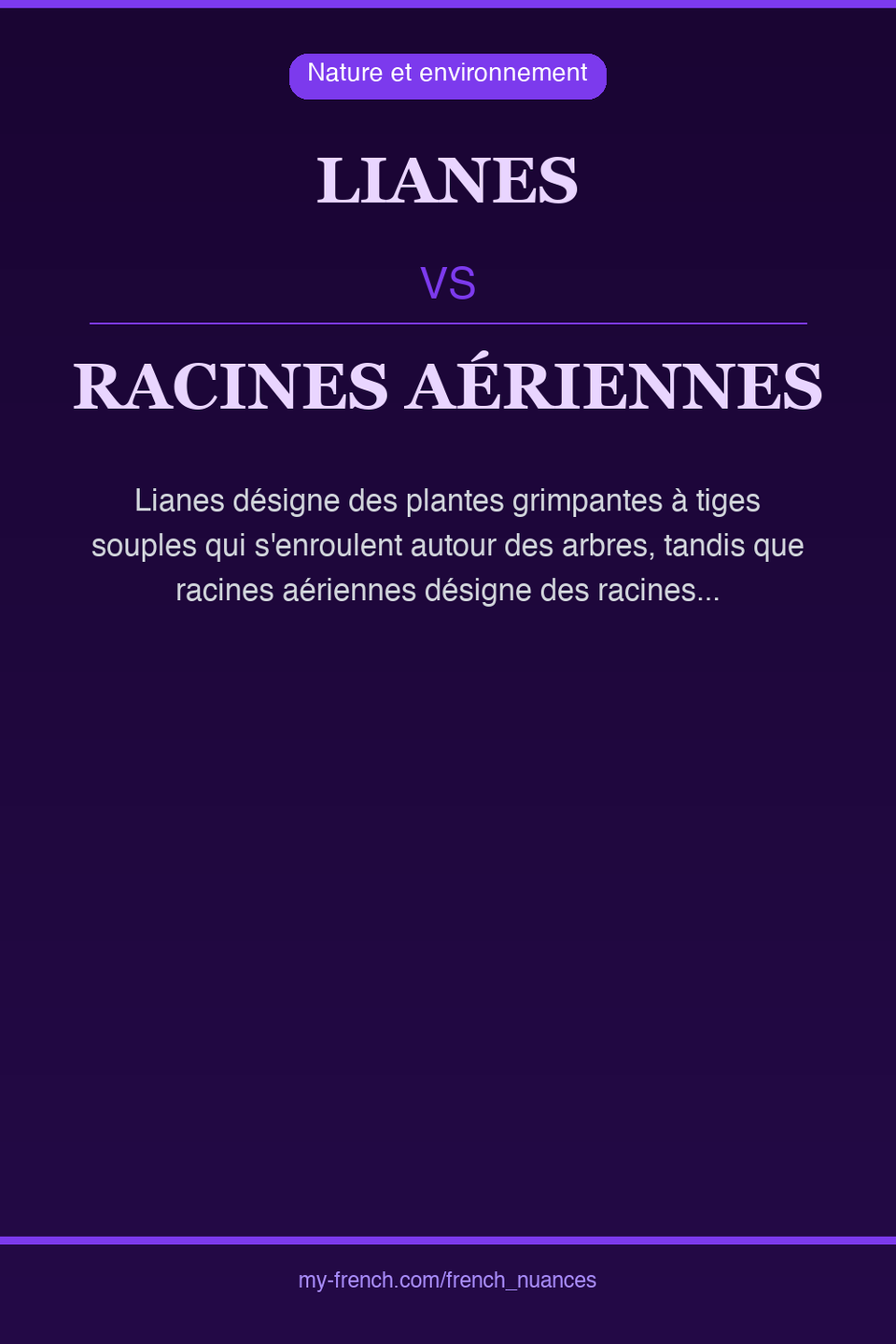 lianes vs racines aériennes : quelle nuance ?