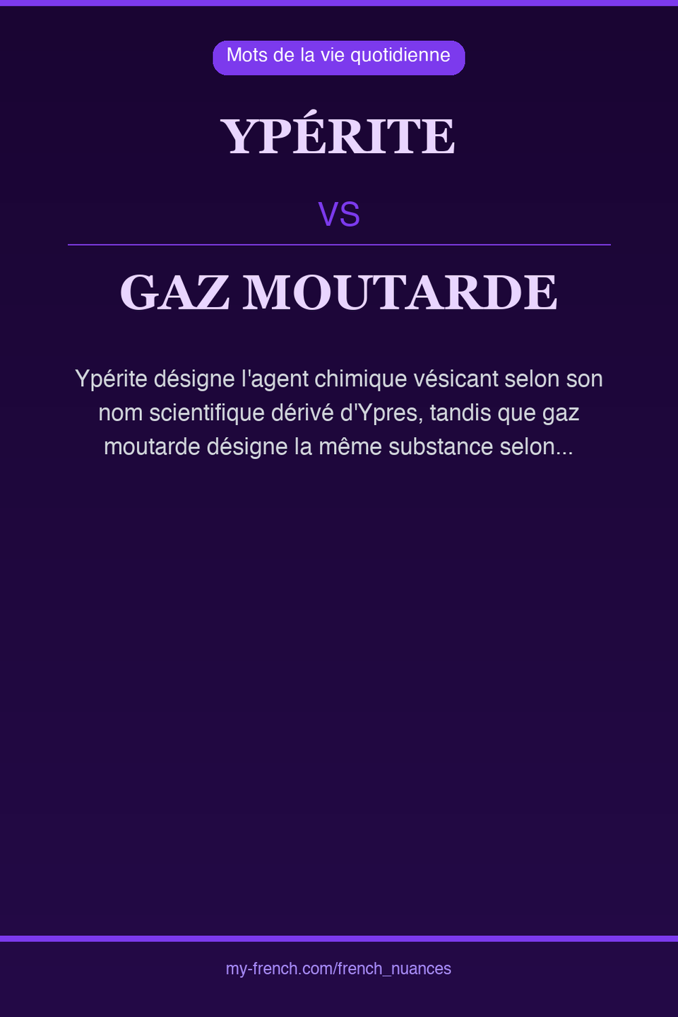 ypérite vs gaz moutarde : quelle nuance ?