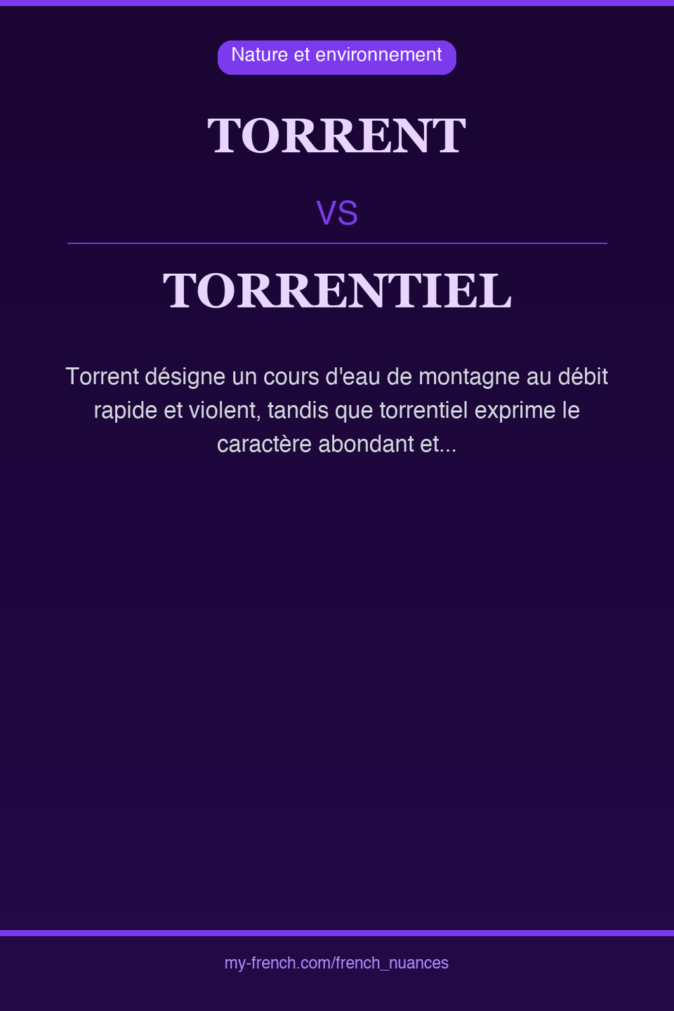 torrent vs torrentiel : quelle nuance ?