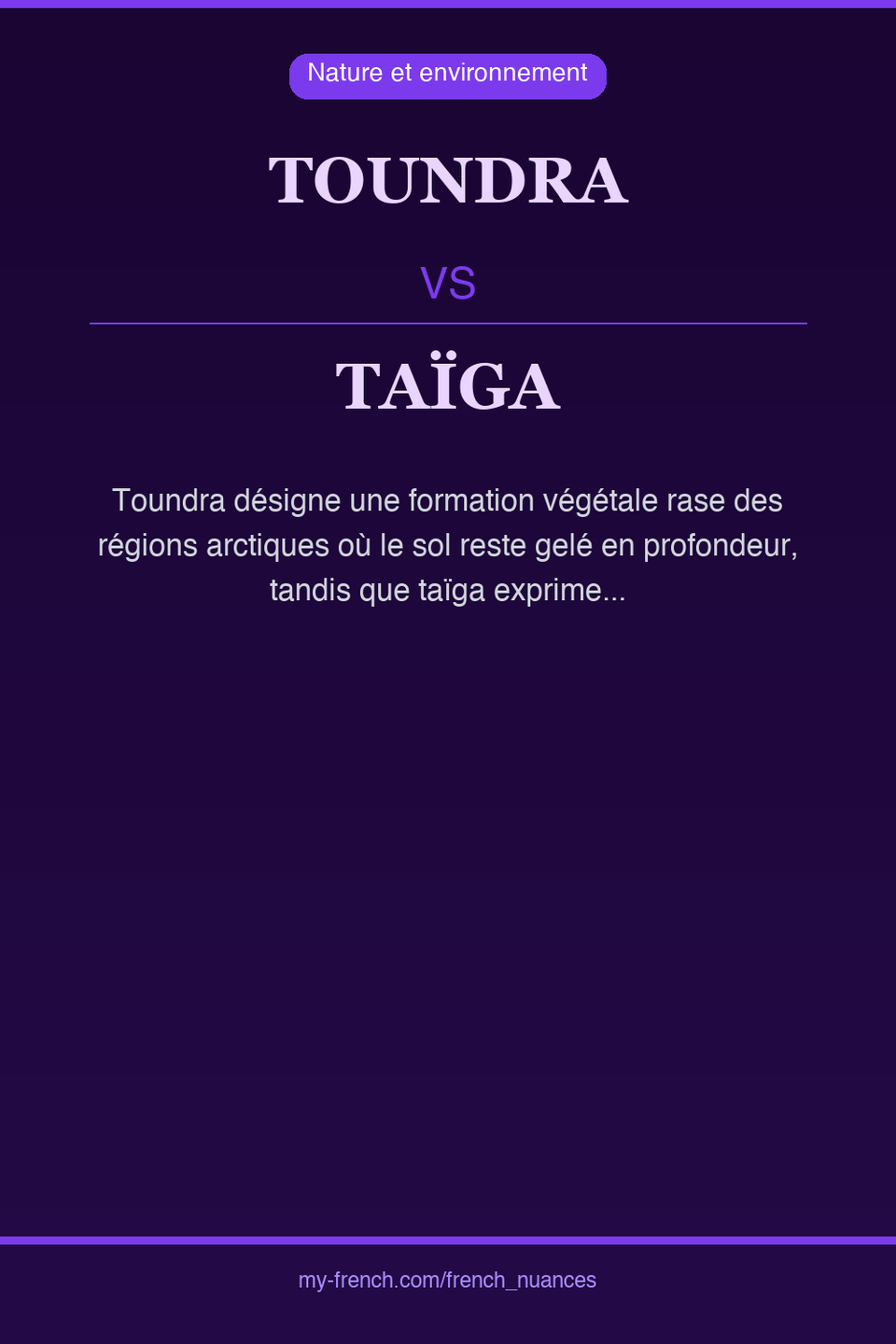toundra vs taïga : quelle nuance ?