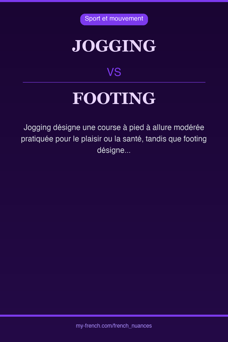 jogging vs footing : quelle nuance ?