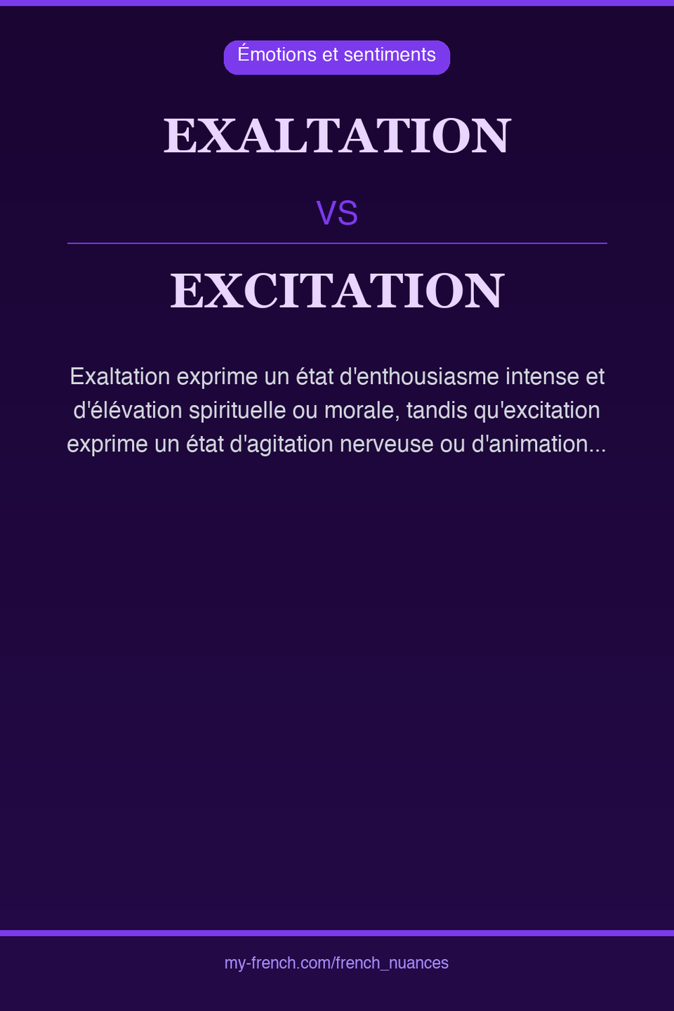 exaltation vs excitation : quelle nuance ?
