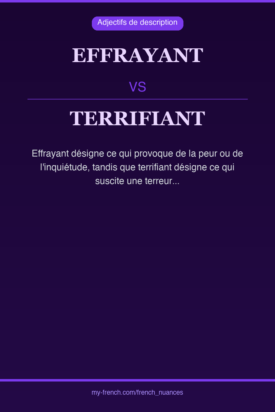 effrayant vs terrifiant : quelle nuance ?