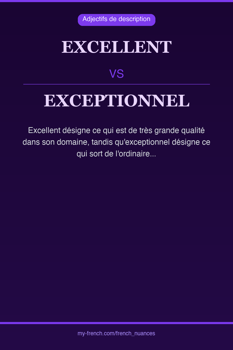 excellent vs exceptionnel : quelle nuance ?