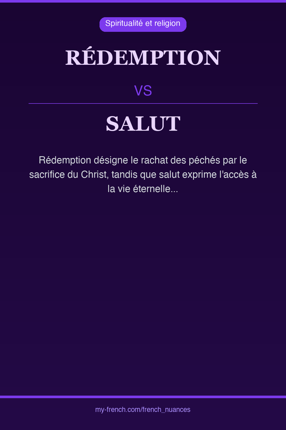 rédemption vs salut : quelle nuance ?