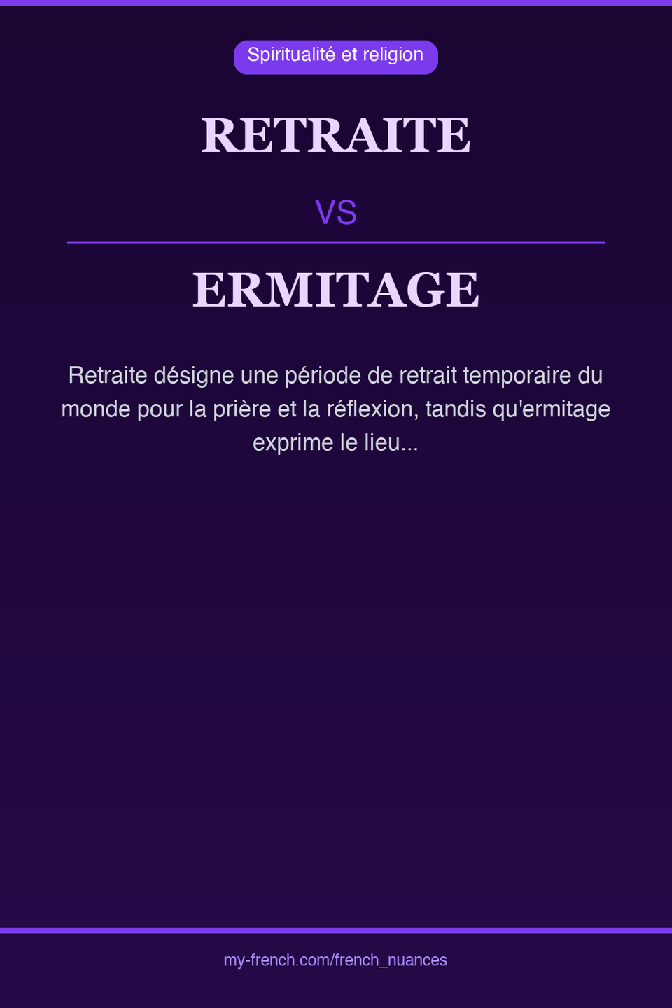 retraite vs ermitage : quelle nuance ?