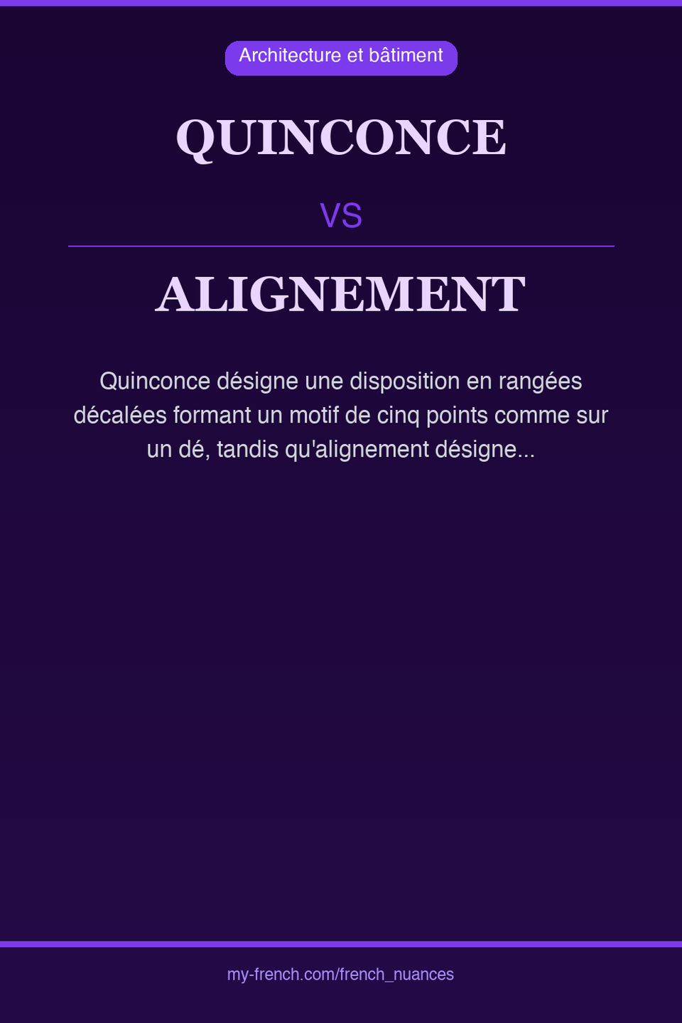 quinconce vs alignement : quelle nuance ?
