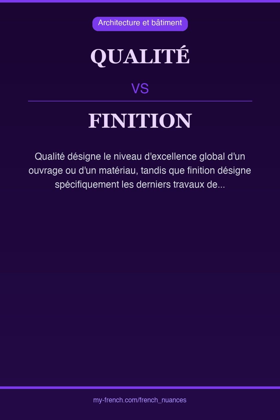 qualité vs finition : quelle nuance ?