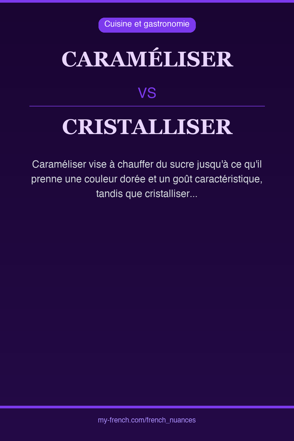 caraméliser vs cristalliser : quelle nuance ?