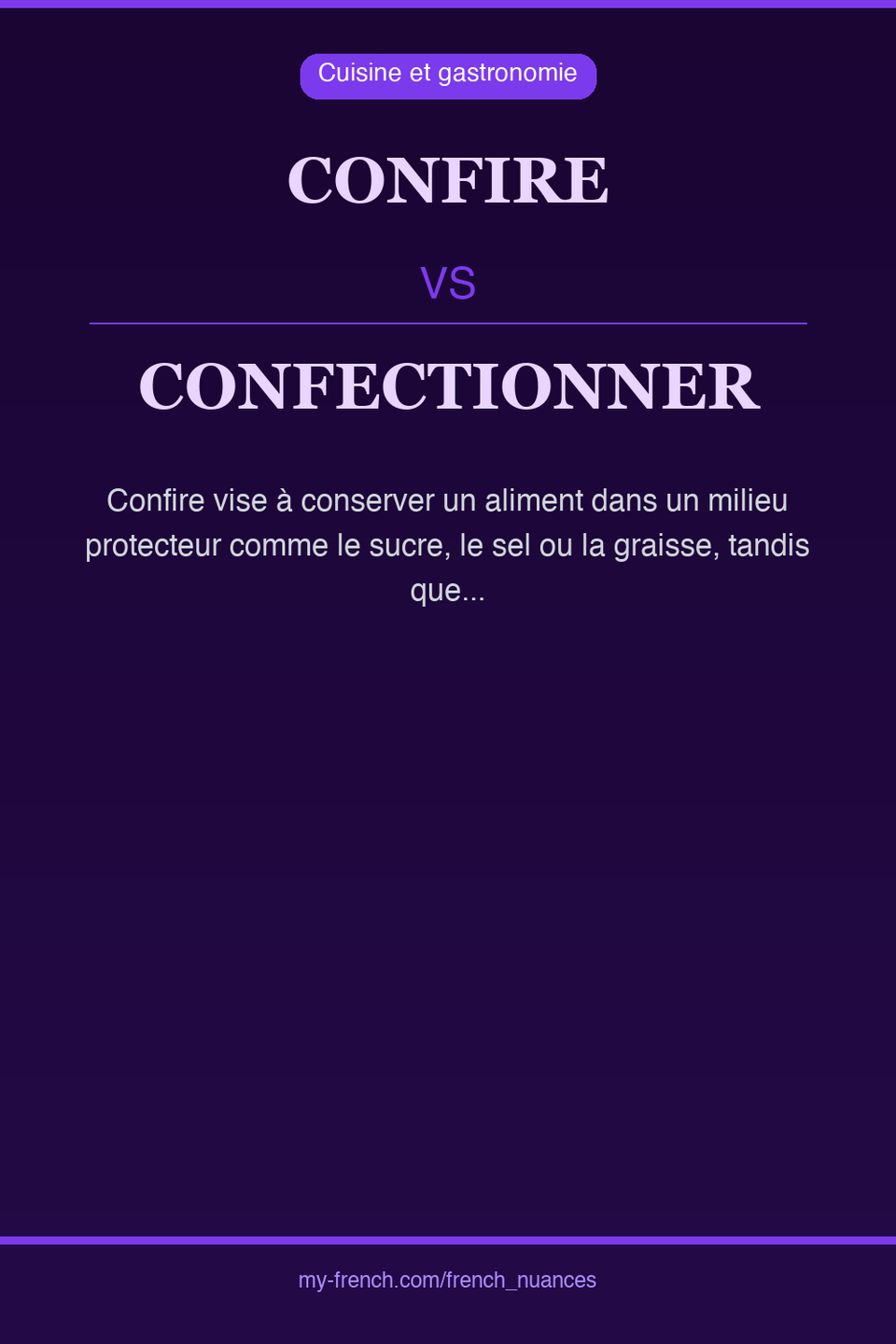 confire vs confectionner : quelle nuance ?
