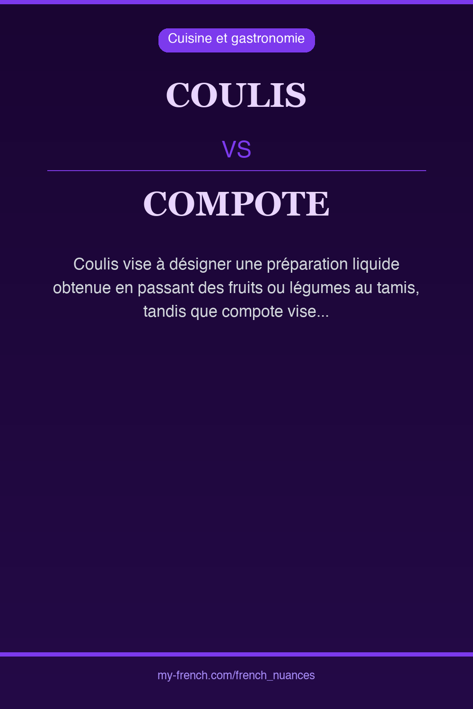 coulis vs compote : quelle nuance ?