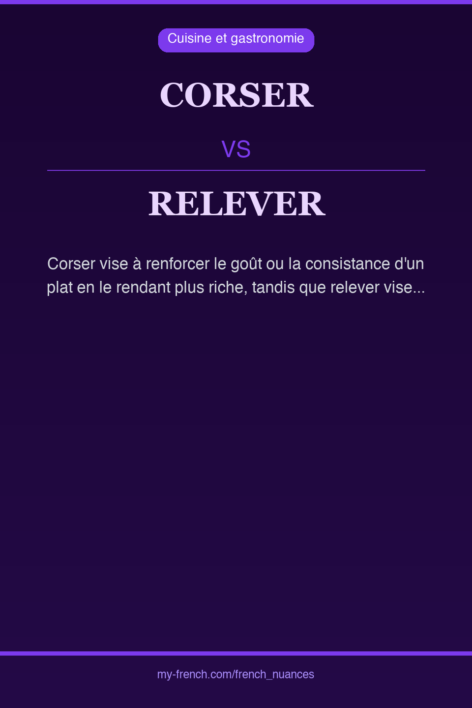 corser vs relever : quelle nuance ?