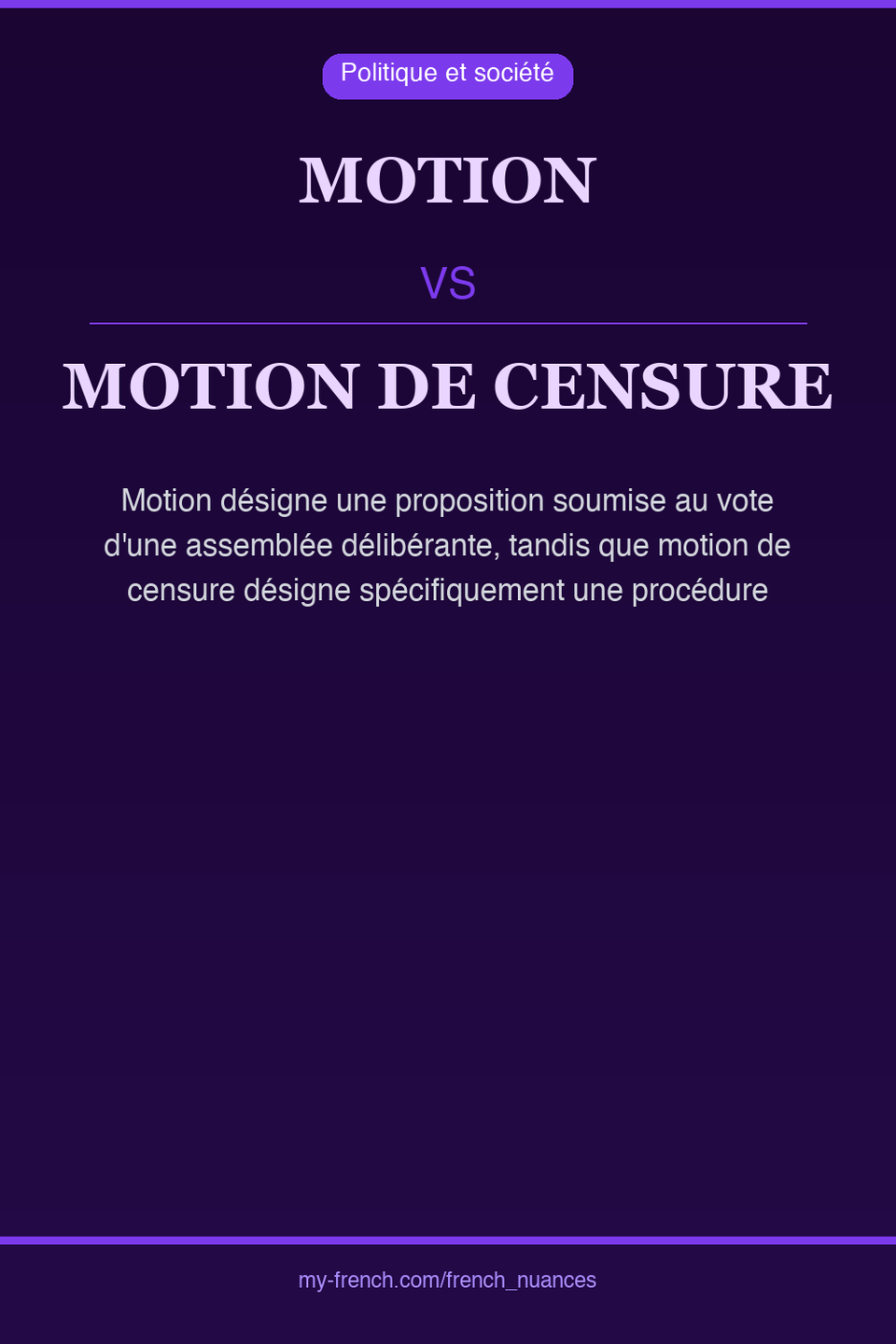 motion vs motion de censure : quelle nuance ?