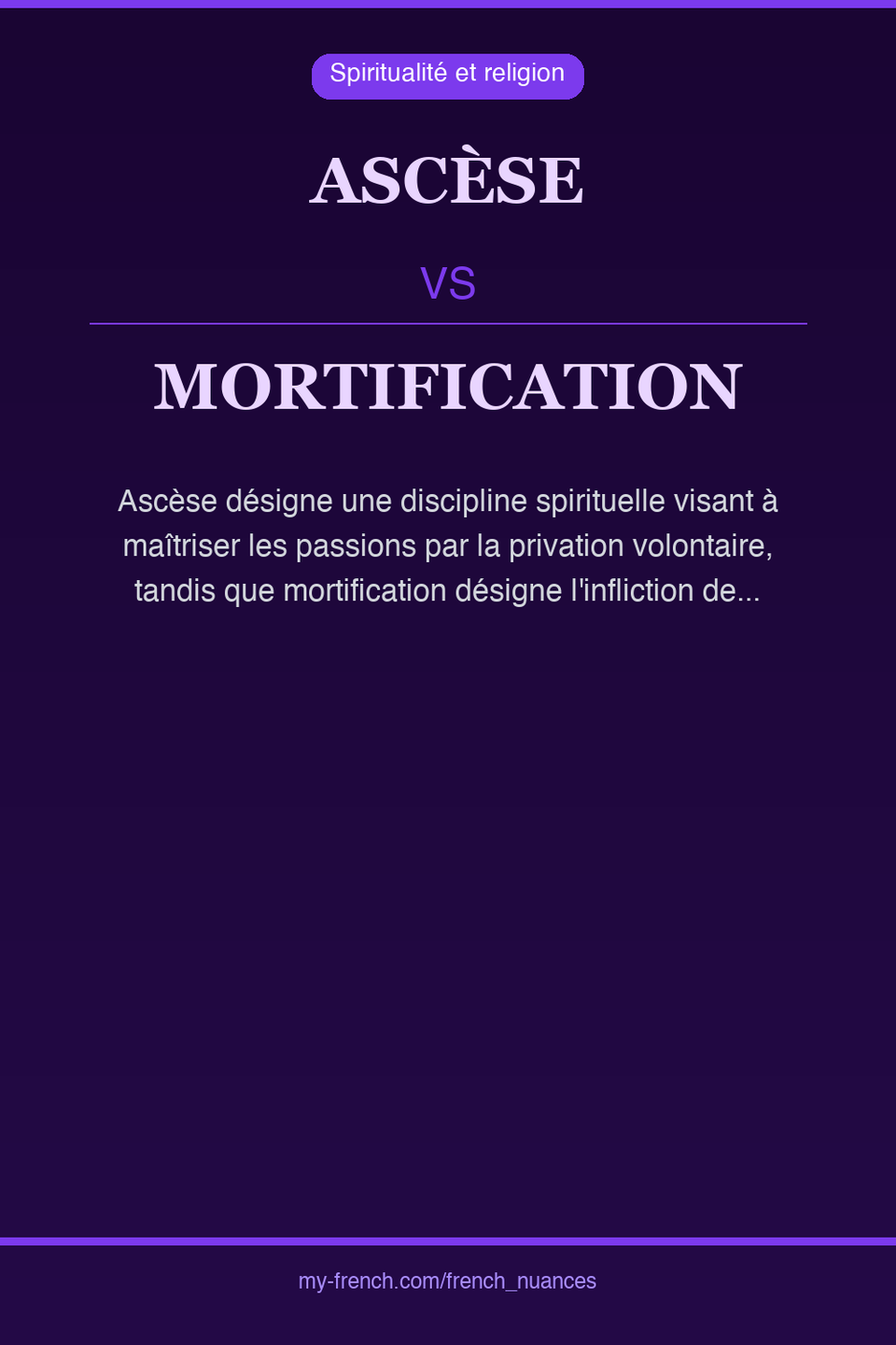 ascèse vs mortification : quelle nuance ?