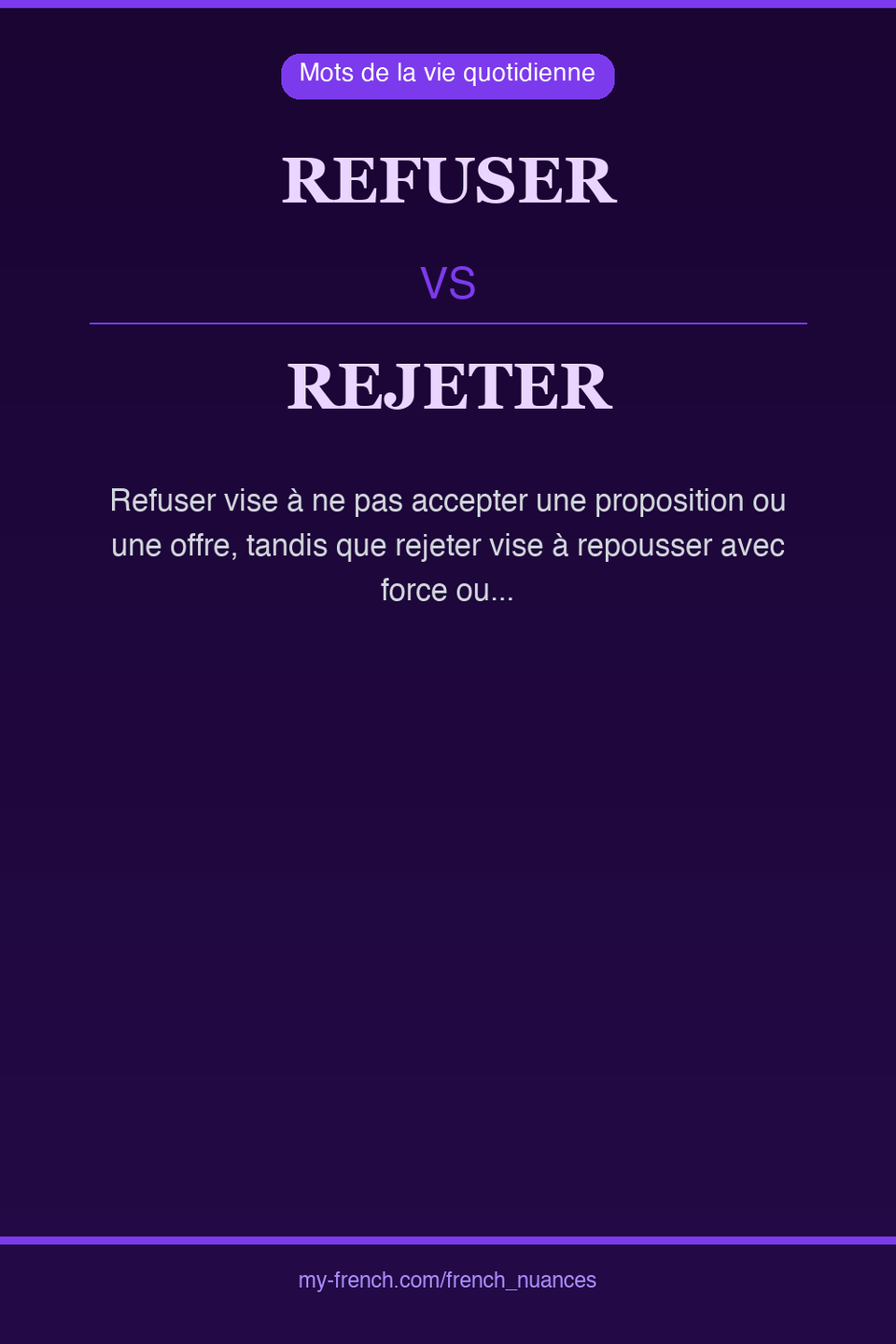 refuser vs rejeter : quelle nuance ?