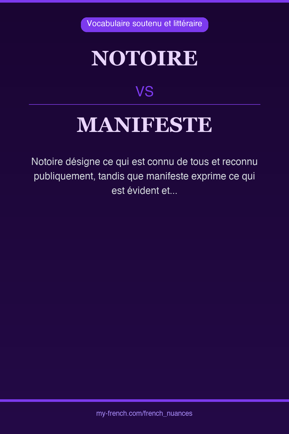 notoire vs manifeste : quelle nuance ?