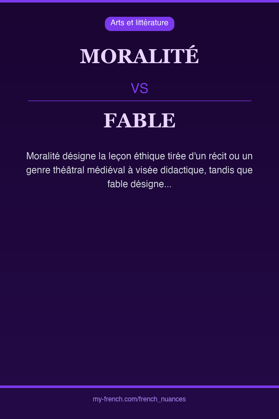 moralité vs fable : quelle nuance ?