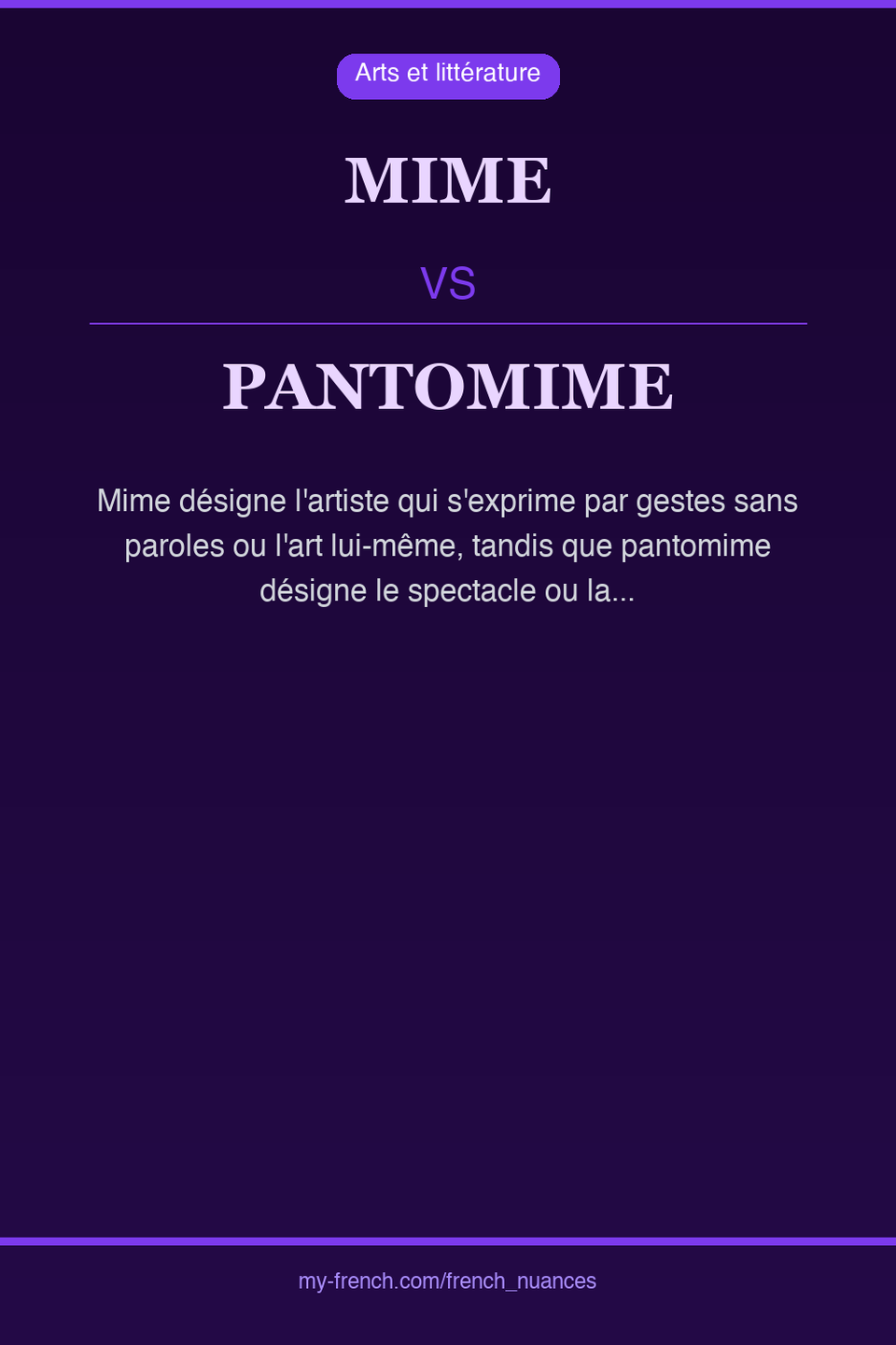 mime vs pantomime : quelle nuance ?