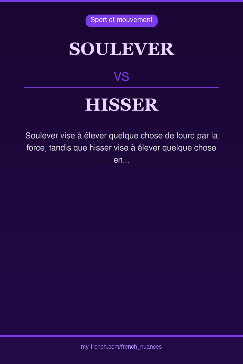 soulever vs hisser : quelle nuance ?