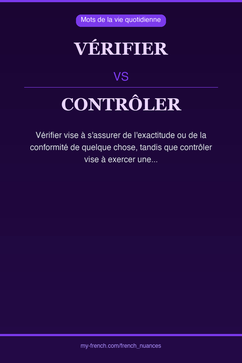 vérifier vs contrôler : quelle nuance ?