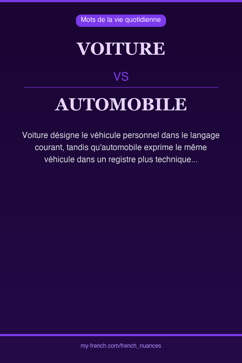 voiture vs automobile : quelle nuance ?