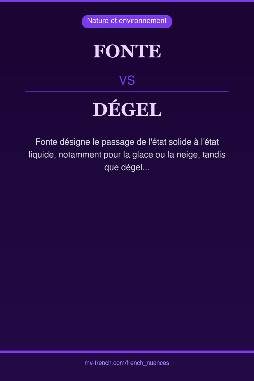 fonte vs dégel : quelle nuance ?