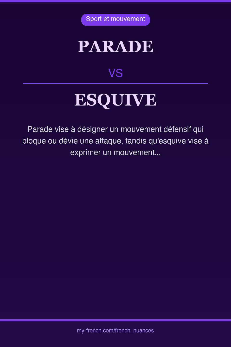 parade vs esquive : quelle nuance ?