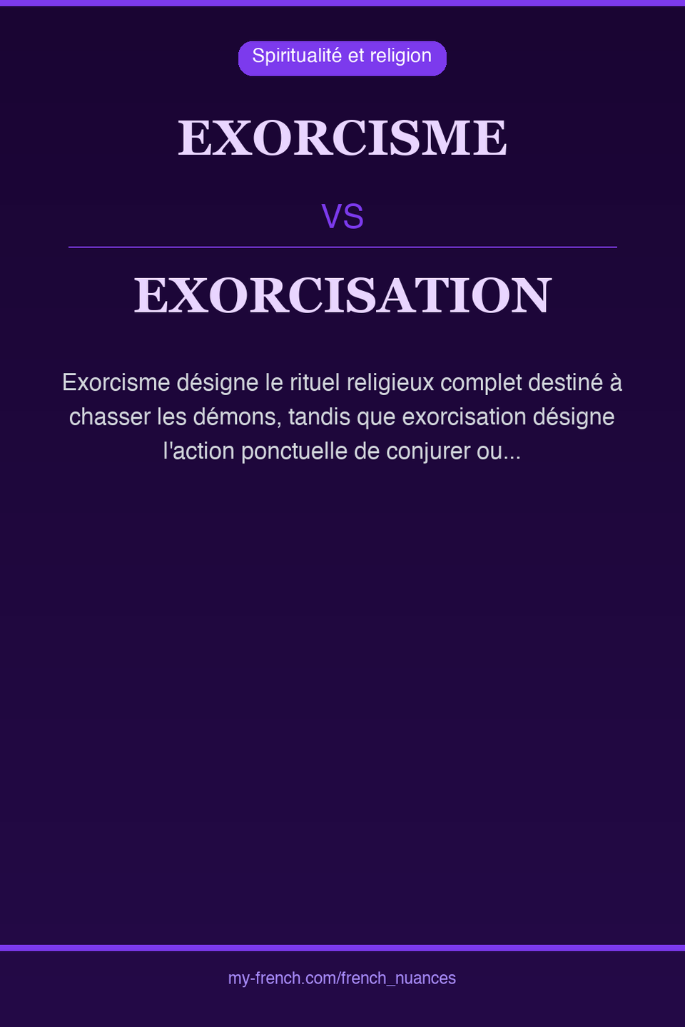 exorcisme vs exorcisation : quelle nuance ?