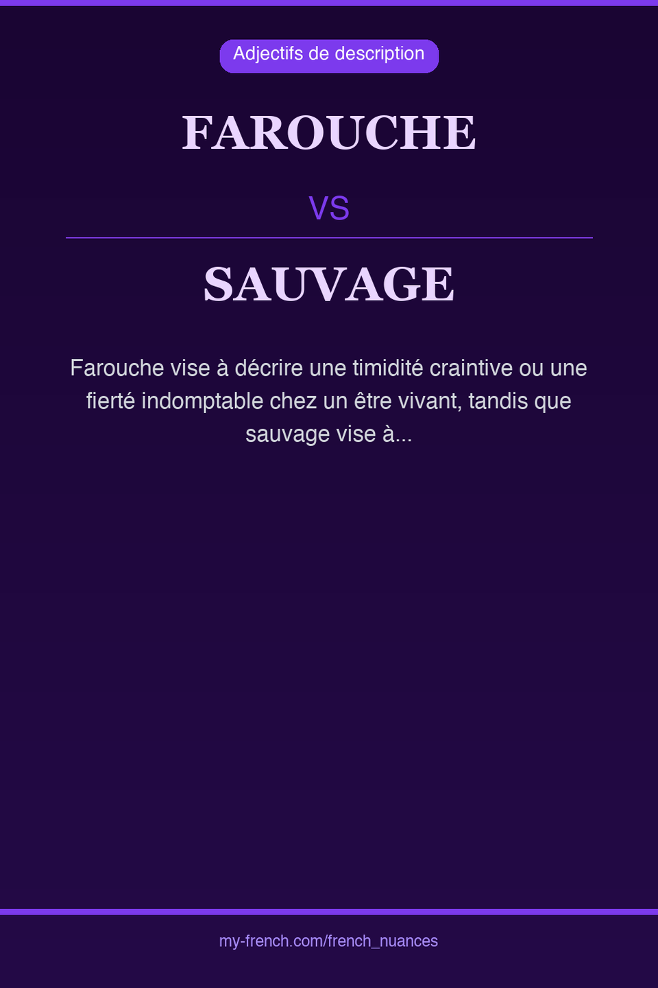 farouche vs sauvage : quelle nuance ?