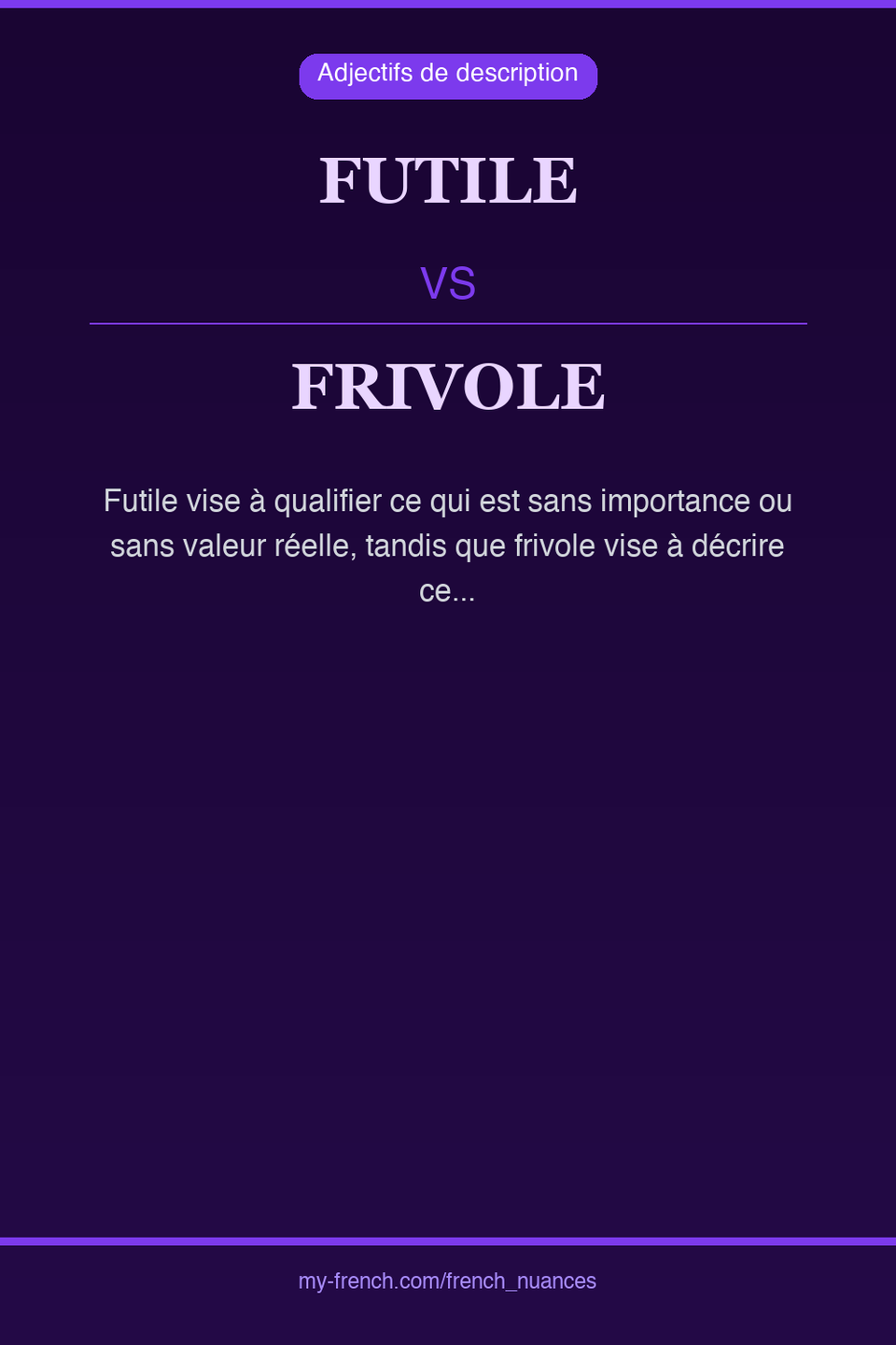 futile vs frivole : quelle nuance ?